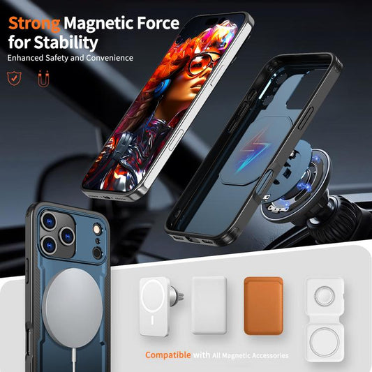 For iPhone 17 Pro Max kalebol Metal 360 Degree Rotation Holder MagSafe Phone Case(Navy Blue) - iPhone 17 Pro Max Cases by Kalebol | Online Shopping UK | buy2fix