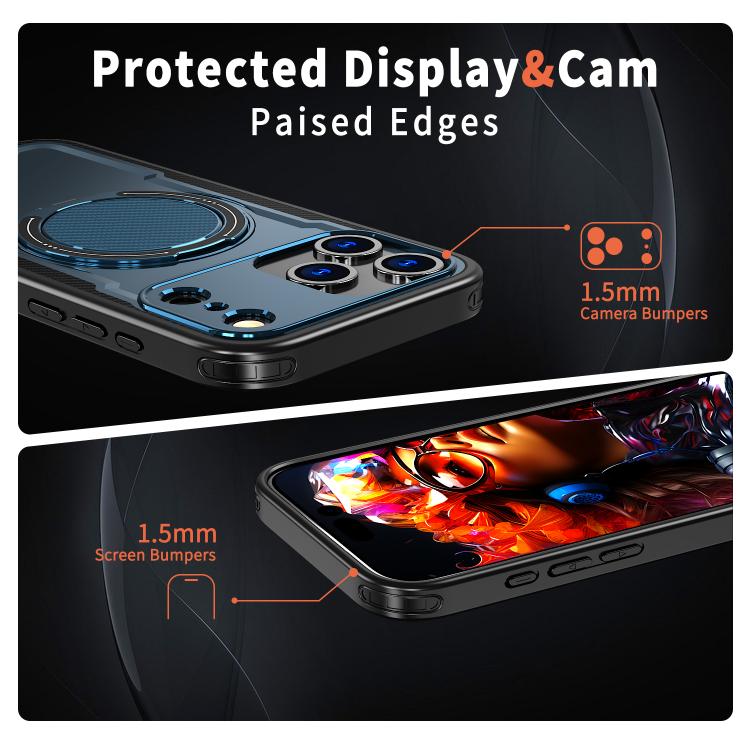 For iPhone 17 Pro Max kalebol Metal 360 Degree Rotation Holder MagSafe Phone Case(Navy Blue) - iPhone 17 Pro Max Cases by Kalebol | Online Shopping UK | buy2fix
