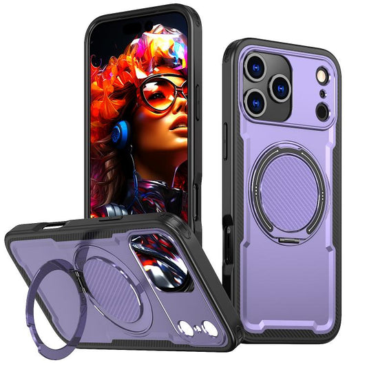 For iPhone 17 Pro Max kalebol Metal 360 Degree Rotation Holder MagSafe Phone Case(Purple) - iPhone 17 Pro Max Cases by Kalebol | Online Shopping UK | buy2fix