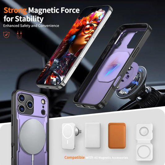 For iPhone 17 Pro Max kalebol Metal 360 Degree Rotation Holder MagSafe Phone Case(Purple) - iPhone 17 Pro Max Cases by Kalebol | Online Shopping UK | buy2fix