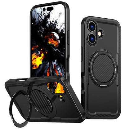 For iPhone 17 kalebol Metal 360 Degree Rotation Holder MagSafe Phone Case(Black) - iPhone 17 Cases by Kalebol | Online Shopping UK | buy2fix