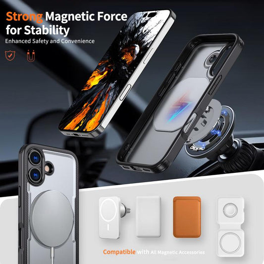 For iPhone 17 kalebol Metal 360 Degree Rotation Holder MagSafe Phone Case(Grey) - iPhone 17 Cases by Kalebol | Online Shopping UK | buy2fix