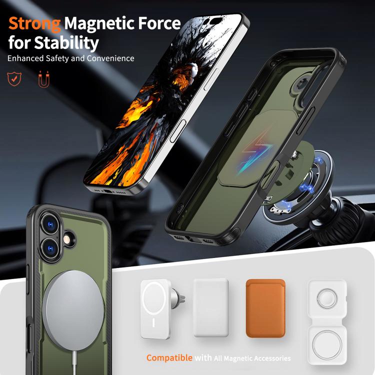 For iPhone 17 kalebol Metal 360 Degree Rotation Holder MagSafe Phone Case(Green) - iPhone 17 Cases by Kalebol | Online Shopping UK | buy2fix