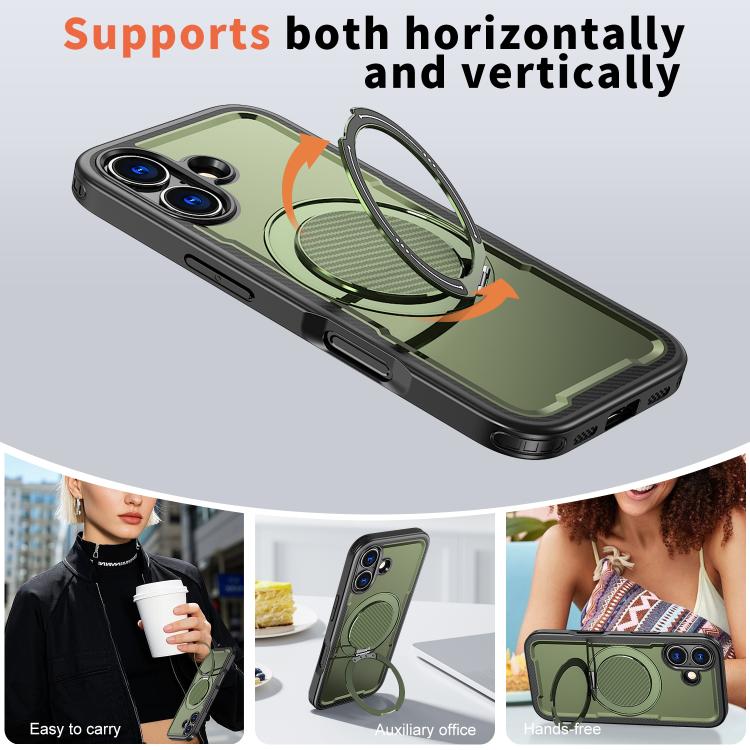 For iPhone 17 kalebol Metal 360 Degree Rotation Holder MagSafe Phone Case(Green) - iPhone 17 Cases by Kalebol | Online Shopping UK | buy2fix