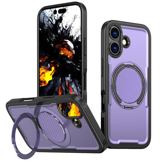 For iPhone 17 kalebol Metal 360 Degree Rotation Holder MagSafe Phone Case(Purple) - iPhone 17 Cases by Kalebol | Online Shopping UK | buy2fix