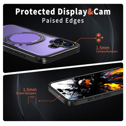 For iPhone 17 kalebol Metal 360 Degree Rotation Holder MagSafe Phone Case(Purple) - iPhone 17 Cases by Kalebol | Online Shopping UK | buy2fix