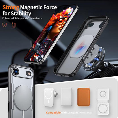 For iPhone 17 Air kalebol Metal 360 Degree Rotation Holder MagSafe Phone Case(Grey) - iPhone 17 Air Cases by Kalebol | Online Shopping UK | buy2fix