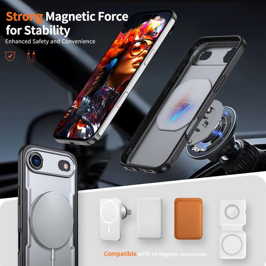 For iPhone 17 Air kalebol Metal 360 Degree Rotation Holder MagSafe Phone Case(Grey) - iPhone 17 Air Cases by Kalebol | Online Shopping UK | buy2fix
