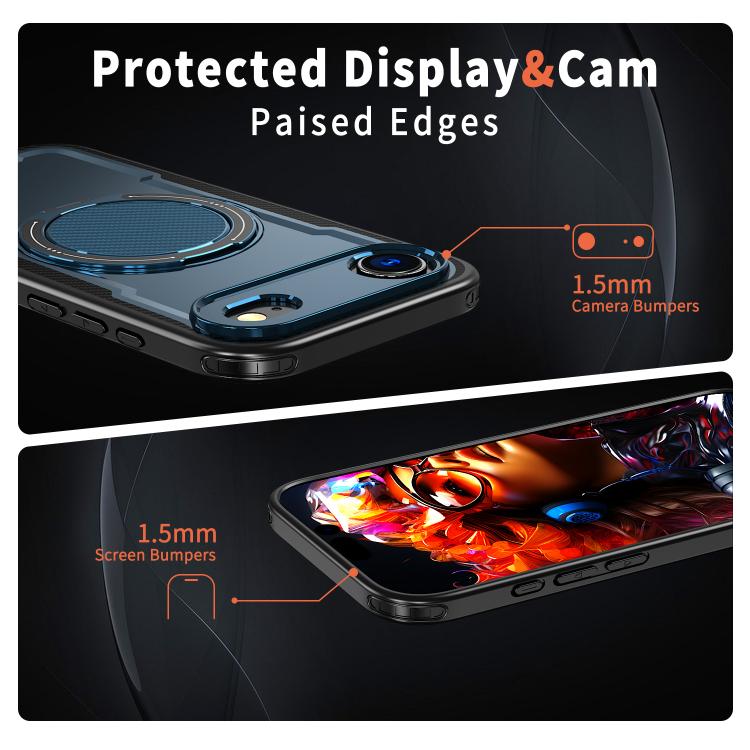 For iPhone 17 Air kalebol Metal 360 Degree Rotation Holder MagSafe Phone Case(Navy Blue) - iPhone 17 Air Cases by Kalebol | Online Shopping UK | buy2fix