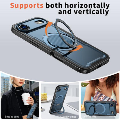 For iPhone 17 Air kalebol Metal 360 Degree Rotation Holder MagSafe Phone Case(Navy Blue) - iPhone 17 Air Cases by Kalebol | Online Shopping UK | buy2fix