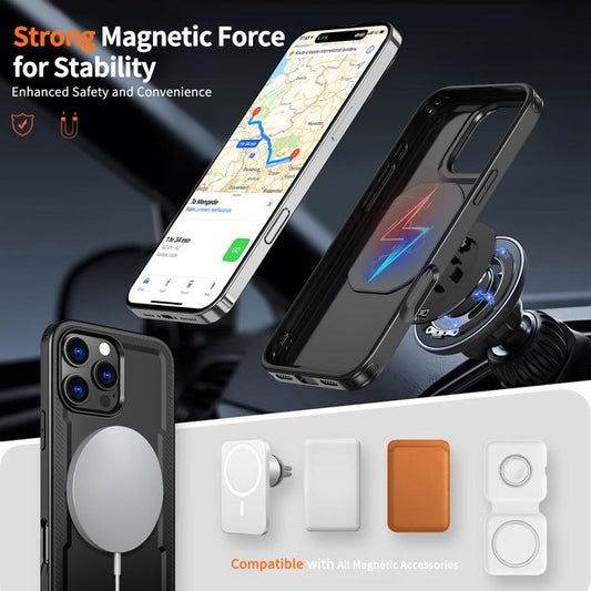 For iPhone 16 Pro Max kalebol Metal 360 Degree Rotation Holder MagSafe Phone Case(Black) - iPhone 16 Pro Max Cases by Kalebol | Online Shopping UK | buy2fix