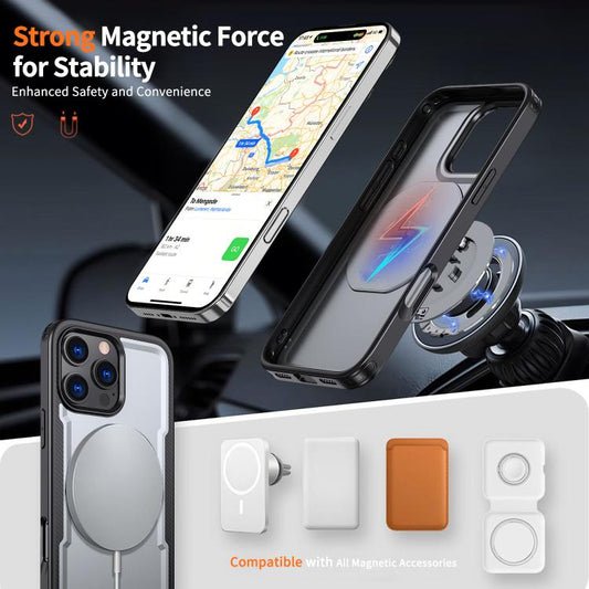 For iPhone 16 Pro Max kalebol Metal 360 Degree Rotation Holder MagSafe Phone Case(Grey) - iPhone 16 Pro Max Cases by Kalebol | Online Shopping UK | buy2fix