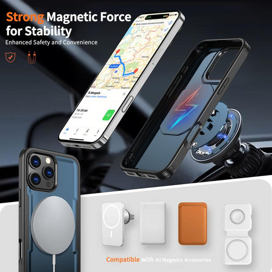 For iPhone 16 Pro Max kalebol Metal 360 Degree Rotation Holder MagSafe Phone Case(Navy Blue) - iPhone 16 Pro Max Cases by Kalebol | Online Shopping UK | buy2fix