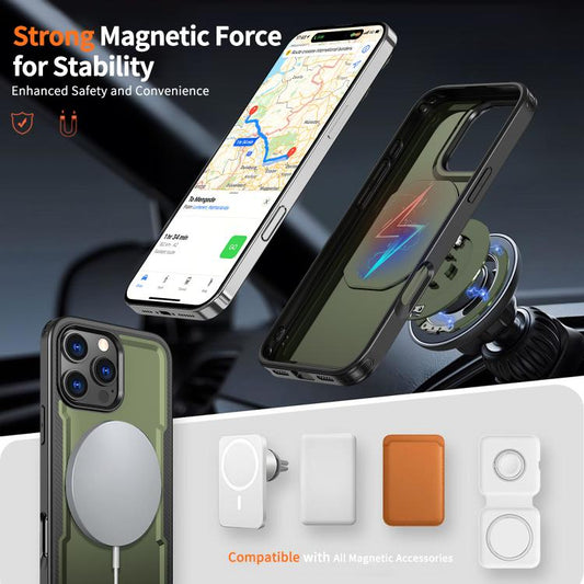 For iPhone 16 Pro Max kalebol Metal 360 Degree Rotation Holder MagSafe Phone Case(Green) - iPhone 16 Pro Max Cases by Kalebol | Online Shopping UK | buy2fix