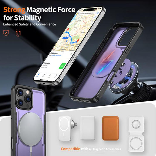 For iPhone 16 Pro Max kalebol Metal 360 Degree Rotation Holder MagSafe Phone Case(Purple) - iPhone 16 Pro Max Cases by Kalebol | Online Shopping UK | buy2fix