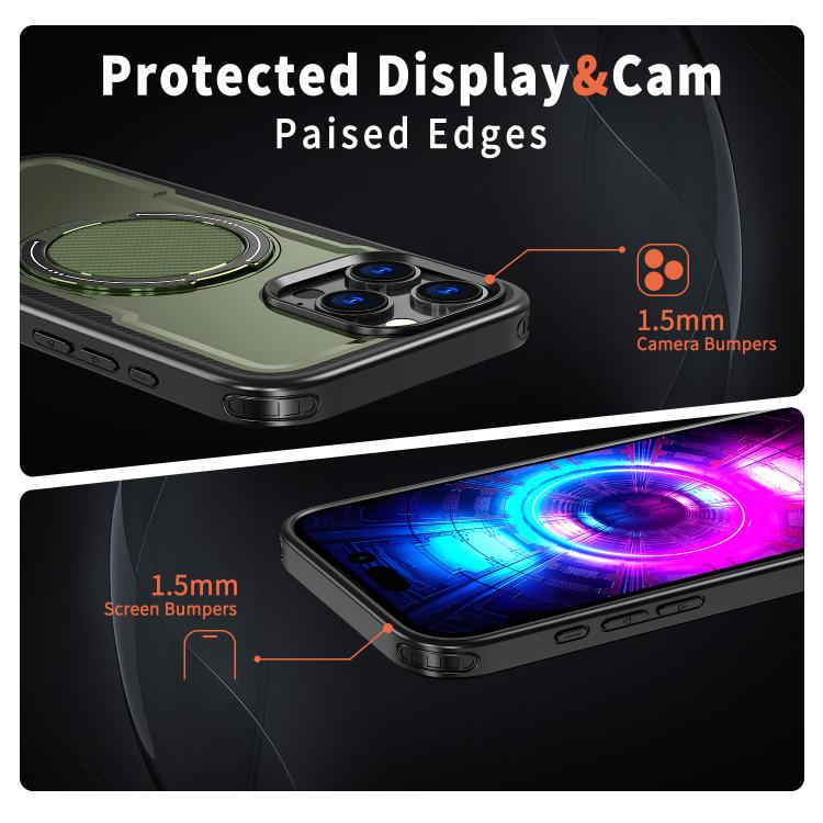 For iPhone 16 Pro kalebol Metal 360 Degree Rotation Holder MagSafe Phone Case(Green) - iPhone 16 Pro Cases by Kalebol | Online Shopping UK | buy2fix