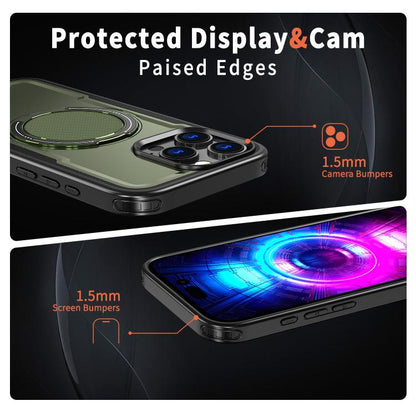 For iPhone 16 Pro kalebol Metal 360 Degree Rotation Holder MagSafe Phone Case(Green) - iPhone 16 Pro Cases by Kalebol | Online Shopping UK | buy2fix