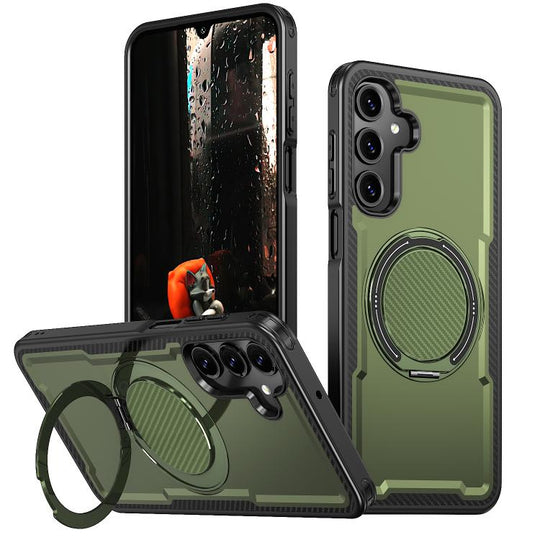 For Galaxy A16 5G kalebol Metal 360 Degree Rotation Holder MagSafe Phone Case(Green)
