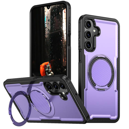 For Galaxy A16 5G kalebol Metal 360 Degree Rotation Holder MagSafe Phone Case(Purple)