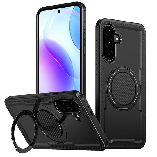 For Galaxy A56 5G kalebol Metal 360 Degree Rotation Holder MagSafe Phone Case(Black)