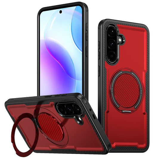 For Galaxy A36 5G kalebol Metal 360 Degree Rotation Holder MagSafe Phone Case(Red)