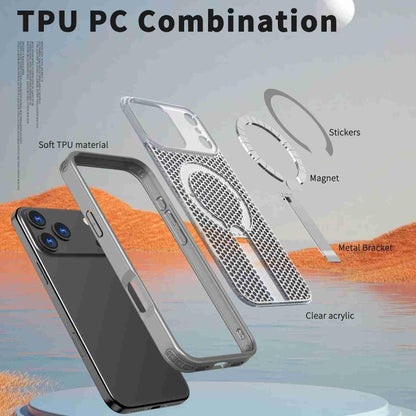 For iPhone 17 Pro Max kalebol Honeycomb Cooling MagSafe Holder Phone Case(Titanium Grey) - iPhone 17 Pro Max Cases by Kalebol | Online Shopping UK | buy2fix