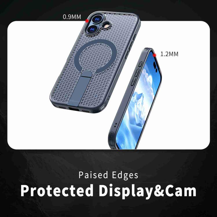 For iPhone 17 kalebol Honeycomb Cooling MagSafe Holder Phone Case(Blue) - iPhone 17 Cases by Kalebol | Online Shopping UK | buy2fix