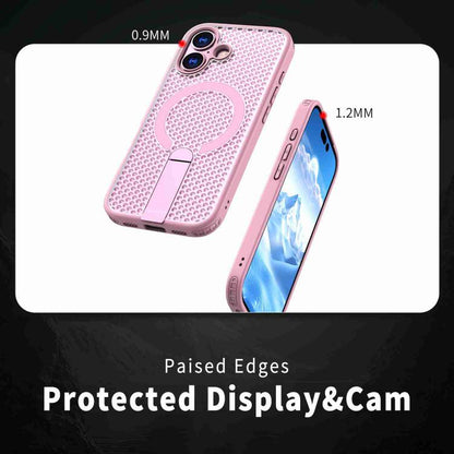 For iPhone 17 kalebol Honeycomb Cooling MagSafe Holder Phone Case(Pink) - iPhone 17 Cases by Kalebol | Online Shopping UK | buy2fix