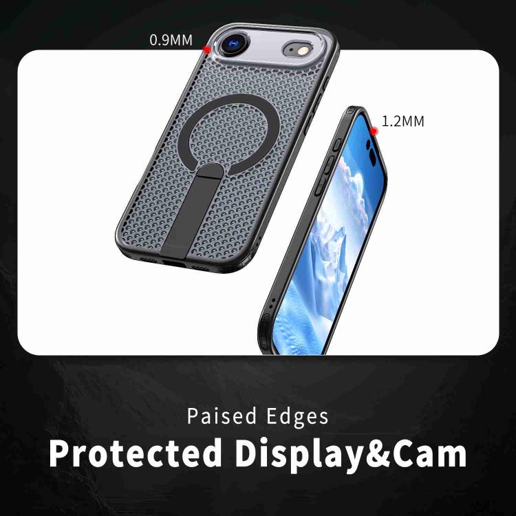 For iPhone Air kalebol Honeycomb Cooling MagSafe Holder Phone Case(Black) - iPhone Air Cases by Kalebol | Online Shopping UK | buy2fix