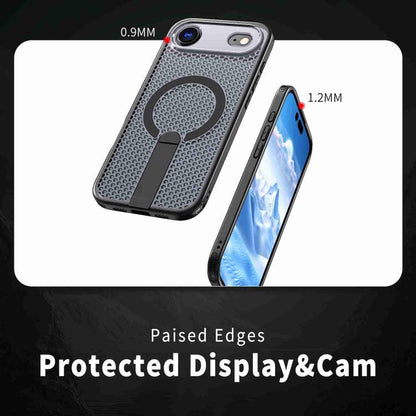 For iPhone Air kalebol Honeycomb Cooling MagSafe Holder Phone Case(Black) - iPhone Air Cases by Kalebol | Online Shopping UK | buy2fix