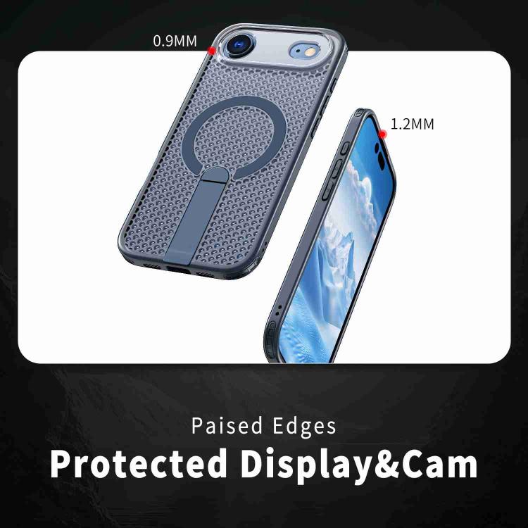 For iPhone 17 Air kalebol Honeycomb Cooling MagSafe Holder Phone Case(Blue) - iPhone 17 Air Cases by Kalebol | Online Shopping UK | buy2fix