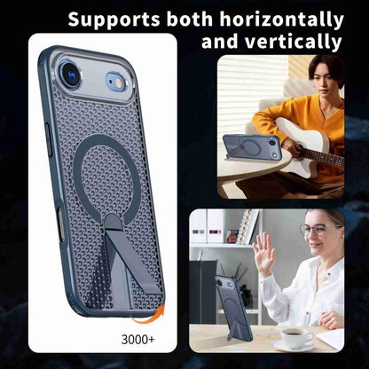 For iPhone 17 Air kalebol Honeycomb Cooling MagSafe Holder Phone Case(Blue) - iPhone 17 Air Cases by Kalebol | Online Shopping UK | buy2fix