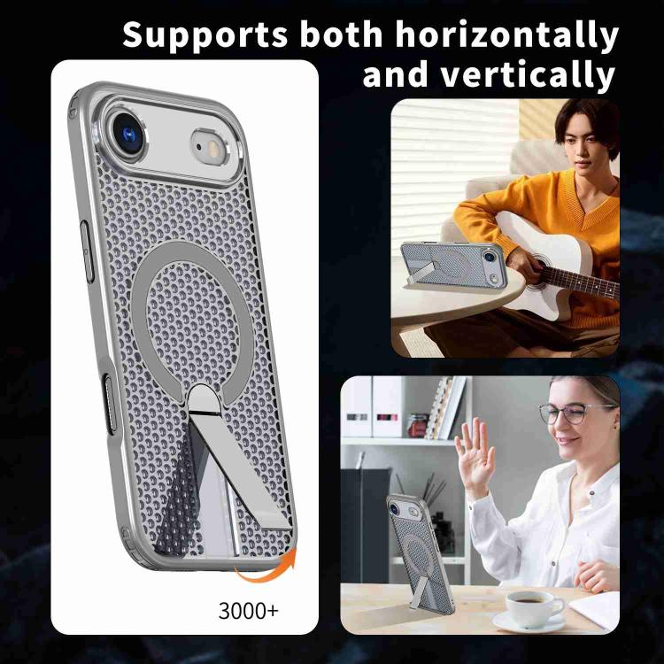 For iPhone Air kalebol Honeycomb Cooling MagSafe Holder Phone Case(Titanium Grey) - iPhone Air Cases by Kalebol | Online Shopping UK | buy2fix