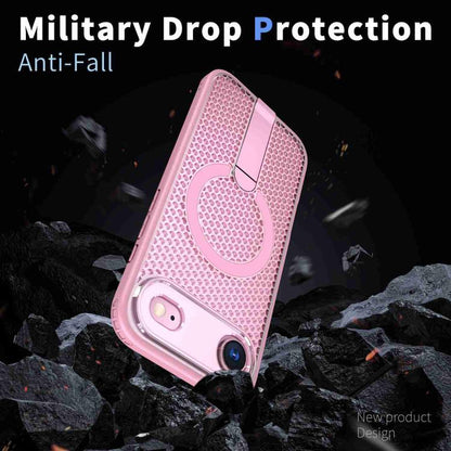 For iPhone 17 Air kalebol Honeycomb Cooling MagSafe Holder Phone Case(Pink) - iPhone 17 Air Cases by Kalebol | Online Shopping UK | buy2fix