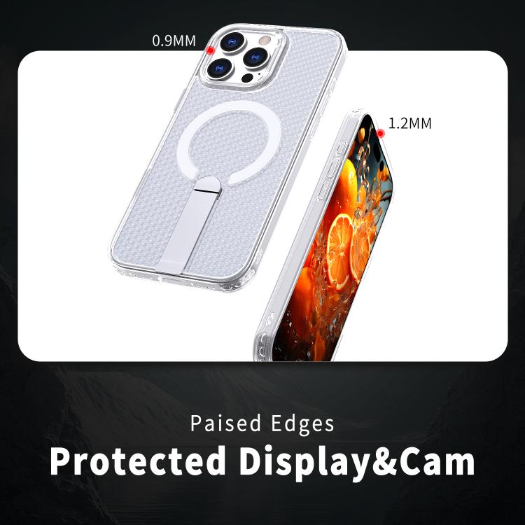 For iPhone 16 kalebol Honeycomb Cooling MagSafe Holder Phone Case(Frosted Transparent) - iPhone 16 Cases by Kalebol | Online Shopping UK | buy2fix