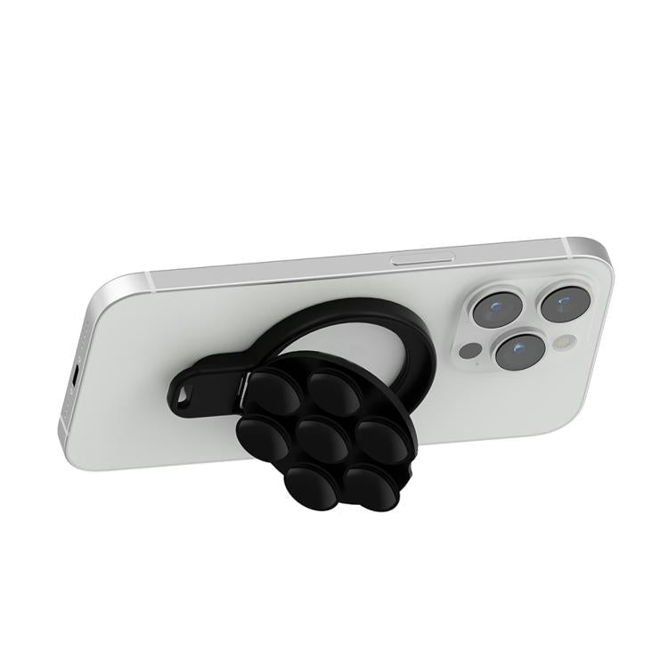 360 Degree Rotation MagSafe Magnetic Silicone Suction Cup Mirror Phone Holder(Black) - Ring Holder by buy2fix | Online Shopping UK | buy2fix