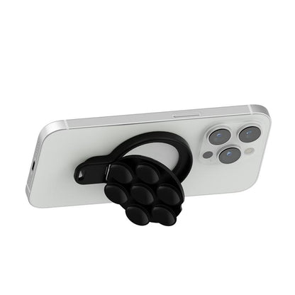 360 Degree Rotation MagSafe Magnetic Silicone Suction Cup Mirror Phone Holder(Black) - Ring Holder by buy2fix | Online Shopping UK | buy2fix