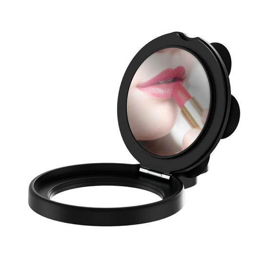 360 Degree Rotation MagSafe Magnetic Silicone Suction Cup Mirror Phone Holder(Black) - Ring Holder by buy2fix | Online Shopping UK | buy2fix