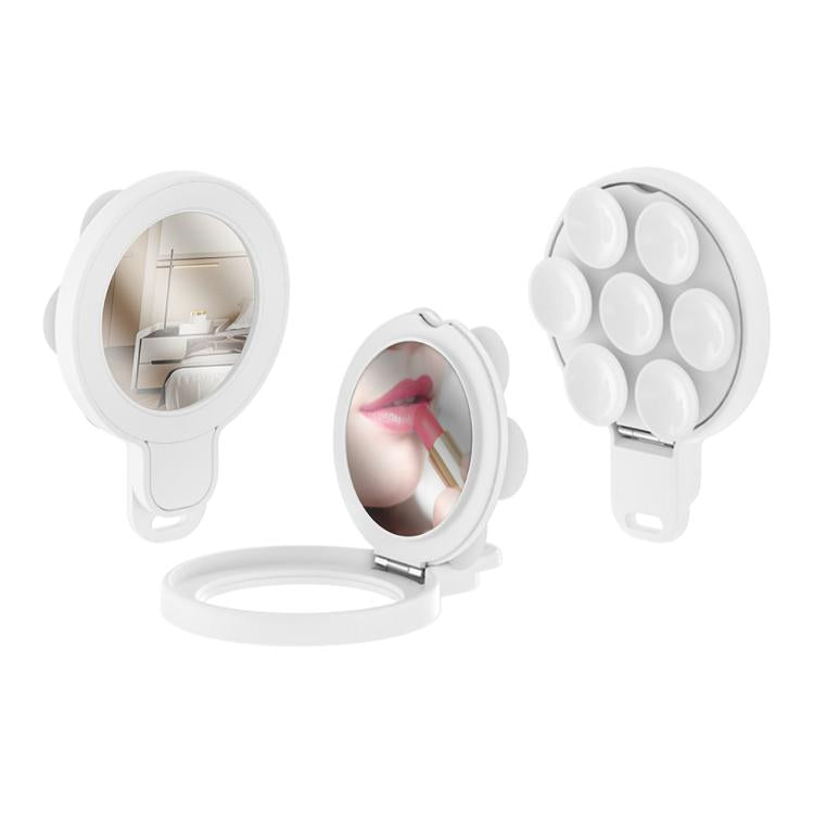 360 Degree Rotation MagSafe Magnetic Silicone Suction Cup Mirror Phone Holder(White) - Ring Holder by buy2fix | Online Shopping UK | buy2fix