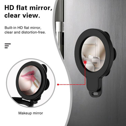 360 Degree Rotation MagSafe Magnetic Silicone Suction Cup Mirror Phone Holder(Black) - Ring Holder by buy2fix | Online Shopping UK | buy2fix