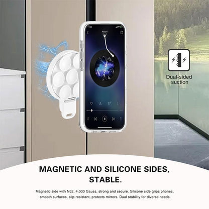 360 Degree Rotation MagSafe Magnetic Silicone Suction Cup Mirror Phone Holder(Black) - Ring Holder by buy2fix | Online Shopping UK | buy2fix
