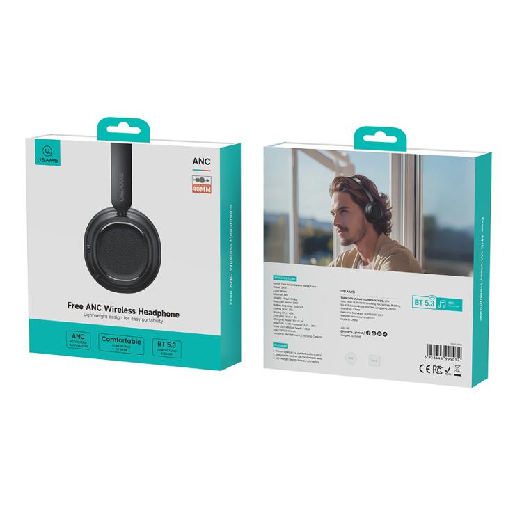 USAMS Free SR01 ANC Noise Reduction Wireless Headphones - Headset & Headphone by USAMS | Online Shopping UK | buy2fix