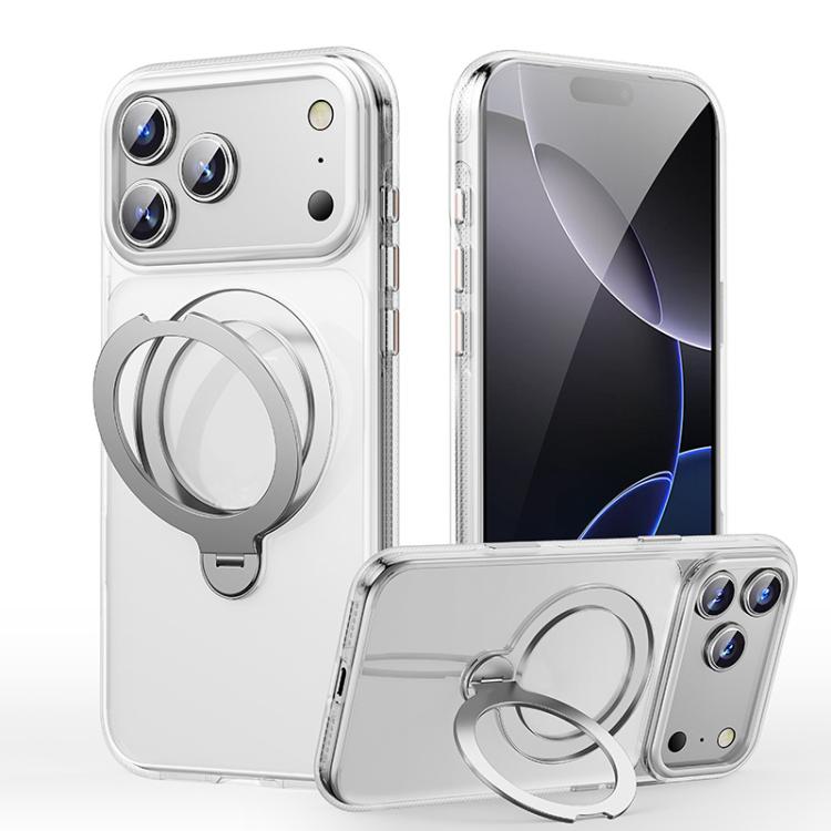 For iPhone 17 Pro Gear-Style Stress Relief 360 Rotation Holder MagSafe Phone Case(Transparent) - iPhone 17 Pro Cases by buy2fix | Online Shopping UK | buy2fix