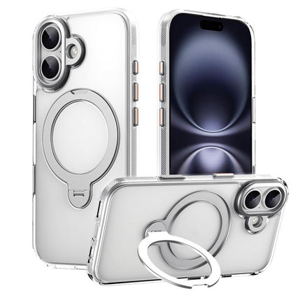 For iPhone 17 Gear-Style Stress Relief 360 Rotation Holder MagSafe Phone Case(Transparent) - iPhone 17 Cases by buy2fix | Online Shopping UK | buy2fix