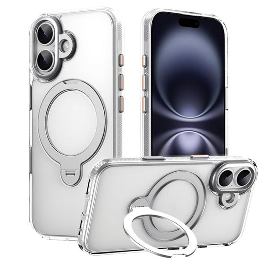 For iPhone 17 Gear-Style Stress Relief 360 Rotation Holder MagSafe Phone Case(Transparent) - iPhone 17 Cases by buy2fix | Online Shopping UK | buy2fix