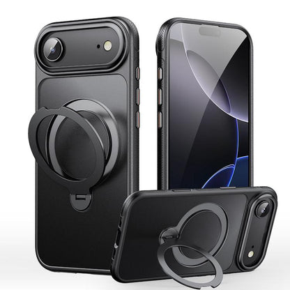 For iPhone Air Gear-Style Stress Relief 360 Rotation Holder MagSafe Phone Case(Black) - iPhone Air Cases by buy2fix | Online Shopping UK | buy2fix