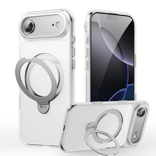 For iPhone Air Gear-Style Stress Relief 360 Rotation Holder MagSafe Phone Case(Transparent) - iPhone Air Cases by buy2fix | Online Shopping UK | buy2fix