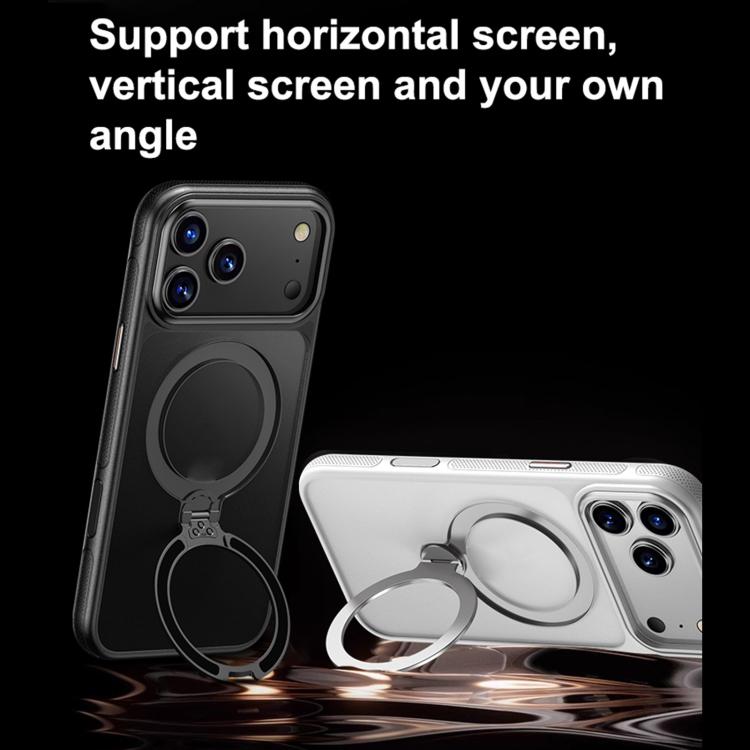 For iPhone Air Gear-Style Stress Relief 360 Rotation Holder MagSafe Phone Case(Transparent) - iPhone Air Cases by buy2fix | Online Shopping UK | buy2fix