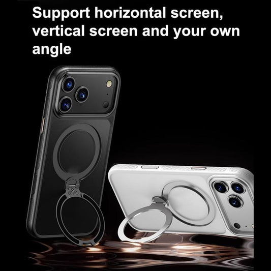 For iPhone Air Gear-Style Stress Relief 360 Rotation Holder MagSafe Phone Case(White) - iPhone Air Cases by buy2fix | Online Shopping UK | buy2fix