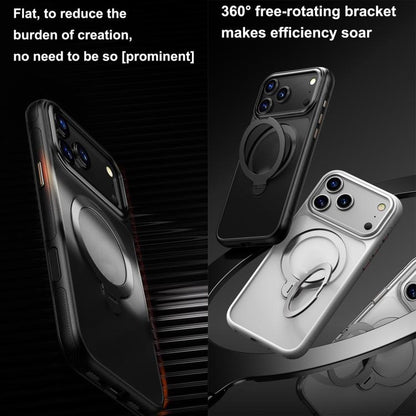 For iPhone 17 Pro Max Gear-Style Stress Relief 360 Rotation Holder MagSafe Phone Case(Transparent) - iPhone 17 Pro Max Cases by buy2fix | Online Shopping UK | buy2fix